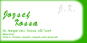 jozsef kossa business card